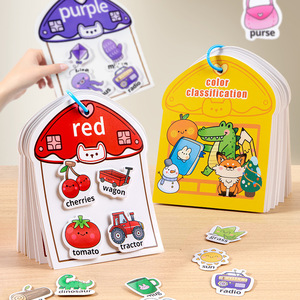 Montessori DIY Puzzle Busy <strong>Book</strong> Color Number Classification Matching Game Early Learning Educational Toys for Kids