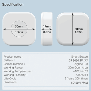 Drahtloser Schalter ZigBee Smart Scene Switch Ein-Tasten-Steuert aste Smart Remote Control Home Automation für Tuya-Geräte - Product Image 6