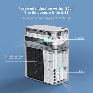 Joybos Smart Induction Trash Can Popular ABS Rectangular Garbage <strong>Bin</strong> for Indoor/Outdoor/Bedroom/Bathroom Use Modern <strong>Design</strong> - Product Image 5