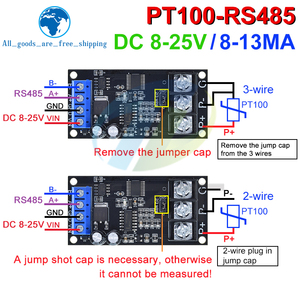 PT100 แพลทินัมความต้านทานความร้อน RTD เซ็นเซอร์อุณหภูมิเครื่องส่งสัญญาณ RS485 MODUBS RTU โมดูล - Product Image 6