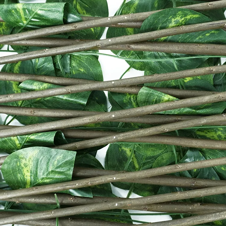 نباتات صناعية غطاء سياج لبلاب صناعي تحوط أوراق خضراء ألواح سياج صناعي
