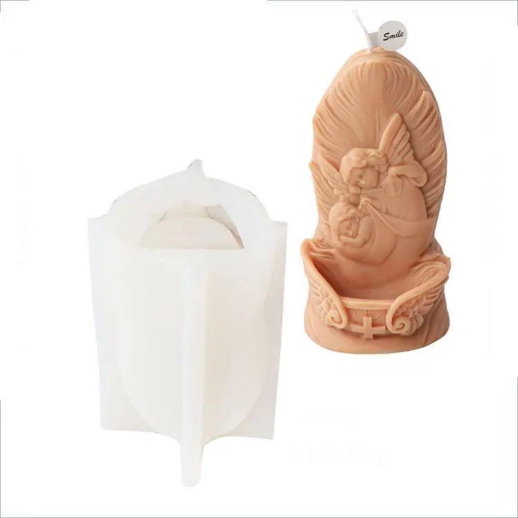 YS Angelic Virgin Feather Holy Grail Candle Mold Gypsum Decorations Religious Ornaments Casting Mould DIY Aromatherapy Candle