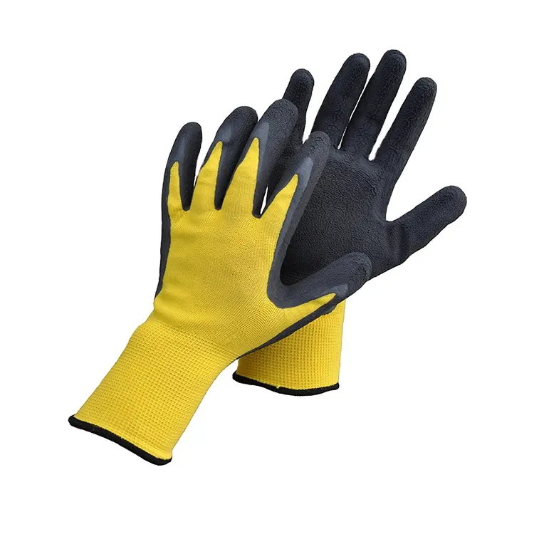 Guantes recubiertos de seguridad industrial de poliéster para trabajo de corte de alta calidad 2023, guantes de látex de nitrilo de seguridad ESD para el trabajo