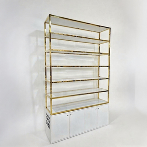 Thanh Lịch Bằng Gỗ Nước Hoa Cửa Hàng Hiển Thị Kệ Tùy Chỉnh Bán Buôn Logo Tủ Tường Cho Vẻ Đẹp Cửa Hàng Deco - Product Image 3