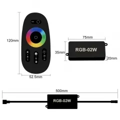 RGB-02W 2.4GRF DC12V -24V Беспроводной светодиодный диммер RGB светодиодный пульт дистанционного управления Водонепроницаемый IP67 Светодиодный контроллер для светодиодного освещения - Product Image 2