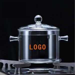 1300ml/1500ml/1900ml Big <strong>Size</strong> Transparent Heat Resistant Glass Cookware Food Kitchen Cooking <strong>Pot</strong> with Lid - Product Image 1