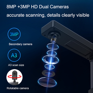 Yüksek hızlı 8MP çift tıbbi izleme belge kamerası otomatik odaklama toplu tarama OCR kitap A3 kağıt belge tarayıcı - Product Image 4