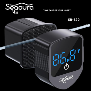 Seaoura SR-520 Mini 2-in-1 akuarium ikan Flipper pembersih magnetik sikat termometer perekat Digital untuk tangki ikan kaca - Product Image 1