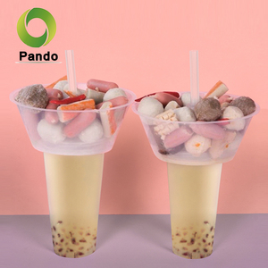 700 <strong>ML</strong> 500 <strong>ML</strong> 360 <strong>ML</strong> Cheap Price PP Plastic Disposable <strong>2</strong> in 1 Drink and Snack <strong>Cup</strong> with Bowl - Product Image 3