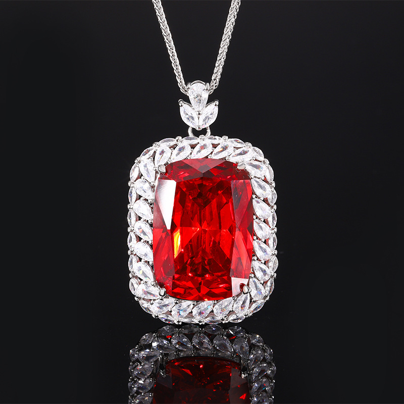 Platinum orange pendant with Chopin chain