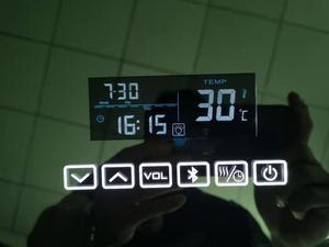 多功能蓝牙数字钟数码屏显示led灯镜面触摸感应开关