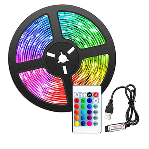 5050 RGB 5V Flexibles USB-LED-Strip-Kit 24-Tasten-Ir-Fernbedienung und Bluetooth-App Music Sync 5M LED-Streifen licht - Product Image 1