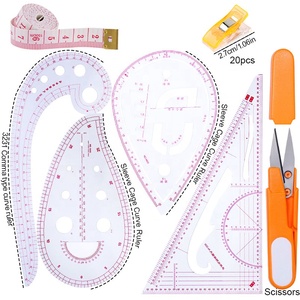 MCZ-23多機能フレンチソーイング定規セット定規プラスチック測定曲線定規 - Product Image 2