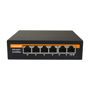 Tincam Mini 6-Port-Fast-Ethernet-PoE-Switch Netzwerk-Switch 4 Ports mit 2 Uplink-Poe-Switch für IP-Kamera Computer Ethernet