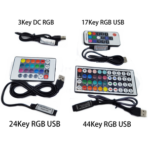DC 5В USB Светодиодная лента RGB контроллер мини 3 ключа/24Key ИК-пульт дистанционного управления с/17 клавиш РЧ беспроводной с голосовыми функциями с дистанционным управлением для Светодиодные полосы света - Product Image 2