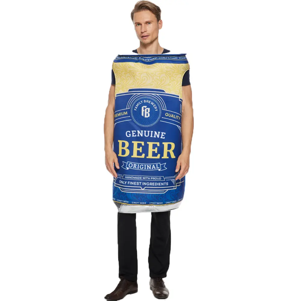 Disfraz de cerveza de Halloween Rompecabezas divertido Pop Can Beer Disfraz de adulto