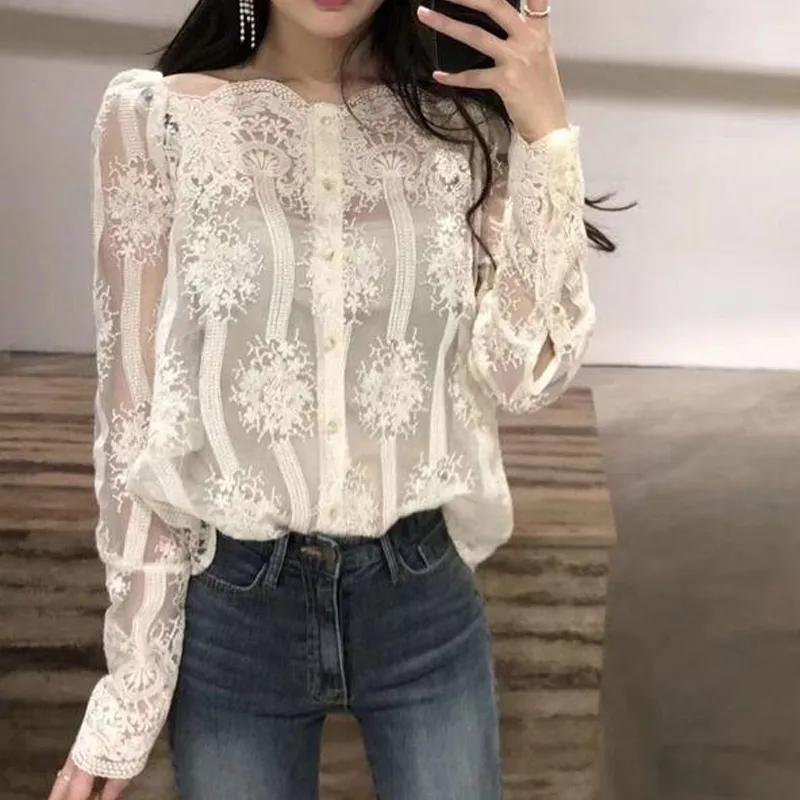 Blusa informal con hombros descubiertos para mujer, Top de encaje con hombros descubiertos, Blusa + chaleco para mujer, elegante camisa de manga larga