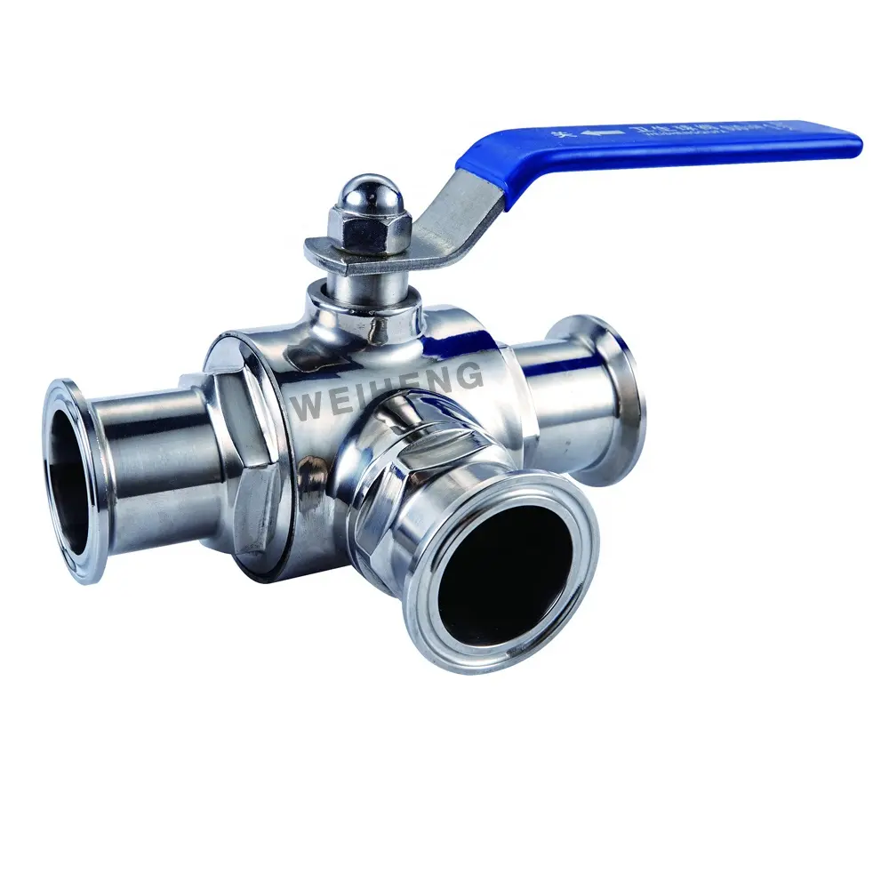1.5"STAINLESS STEEL quick mounting three-way ball valve Applicable to the pharmaceutical food and beverage industry