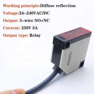 E3JK-DS30M1 DS50M1 DS100M1 Square photoelectric switch <strong>sensor</strong> 5-wire NC NO diffuse reflection <strong>detects</strong> transparent/opaque <strong>objects</strong> - Product Image 2