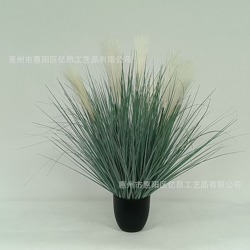 90cm gray 7 head reed explosion potted plant