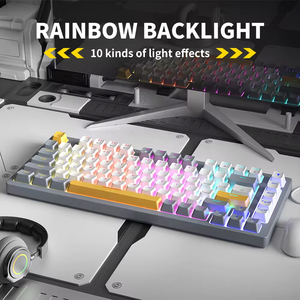 T82 Compact TKL Teclado para juegos de computadora con cable 82 teclas 75% Interruptor rojo LED retroiluminado Interfaz USB Color Laptop PC Juegos