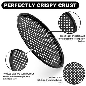 Không dính đục lỗ nướng bánh <span class=keywords><strong>pizza</strong></span> <span class=keywords><strong>Pan</strong></span> khay thép carbon Tấm nướng bánh <span class=keywords><strong>pizza</strong></span> không dính <span class=keywords><strong>Pan</strong></span> cho lò - Product Image 6