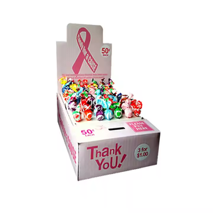Promosyon için fabrika özel katlanabilir oluklu karton lolipop ekran kutusu bağış ve şeker sayacı raf kullanımı - Product Image 1
