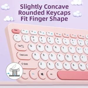 2.4G <span class=keywords><strong>Mini</strong></span> cơ khí USB Bàn phím không dây chuột đặt nút câm 78 phím thiết kế tiện dụng tương thích Mac Windows 1600DPI - Product Image 4