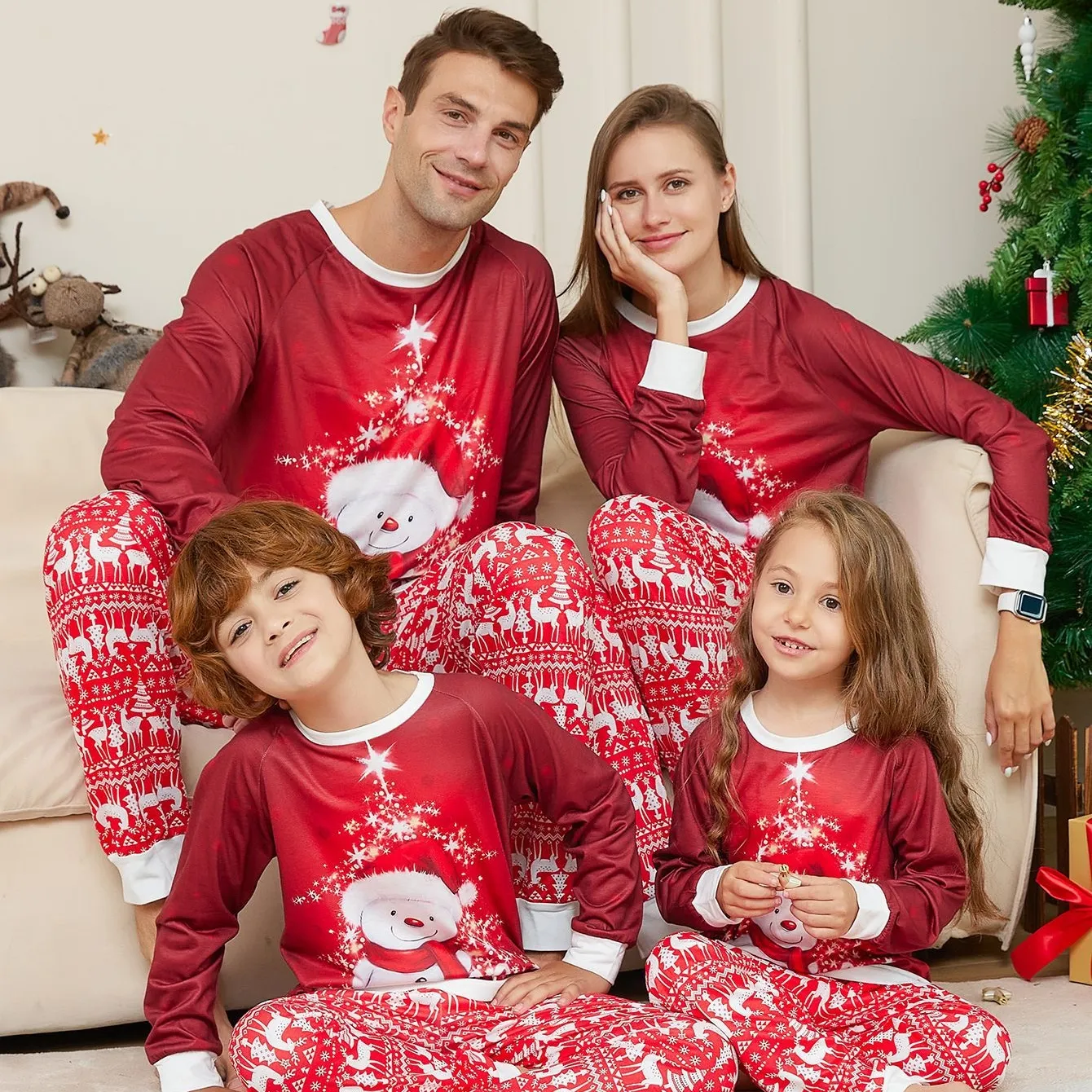 2023 Pjs क्रिसमस पाजामा सेट pjs कस्टम प्रिंट वयस्क Onesie कपास बच्चों को बच्चे को कपड़े मिलान परिवार क्रिसमस पजामा