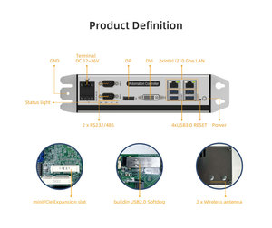 CODESYS RTE Controlador de gabinete SoftMotion Visualización Industrial Mini PC con accesorios de computadora industrial Edge Box PC - Product Image 5