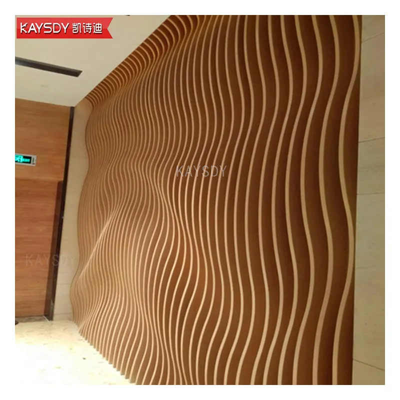 Parete moderna decorativa 3D Wave in alluminio insonorizzato pannello di parete per uffici