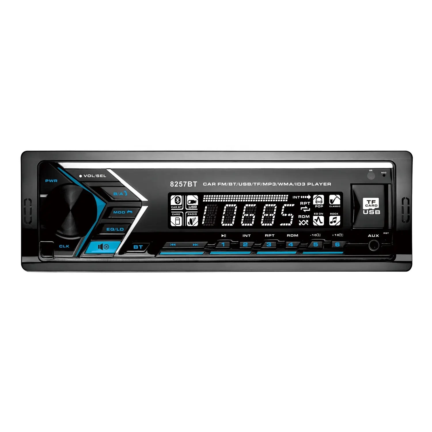 Récepteur Fm universel avec écran LED, port Sd, lecteur Mp3, stéréo, entrée auxiliaire, 1 Din, pour voiture, nouveau modèle