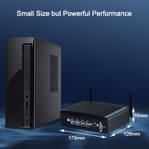 HYSTOU Mini PC 8 USB Dual Com Lan HD-MIファンレスi3-10110U Win 10/11 Pro10thプロセッサーDDR4デスクトップコンピューター - Product Image 6