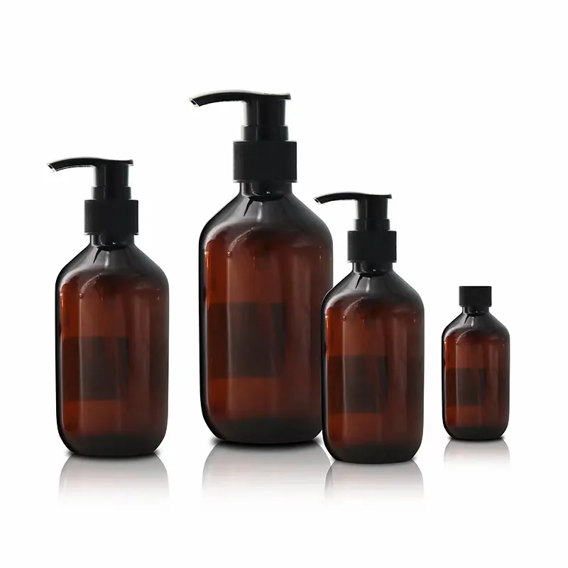 Hoge Kwaliteit Lege 500Ml Amber Groen Clear Pet Plastic Shampoo Wassen Hand Lotion Pomp Fles