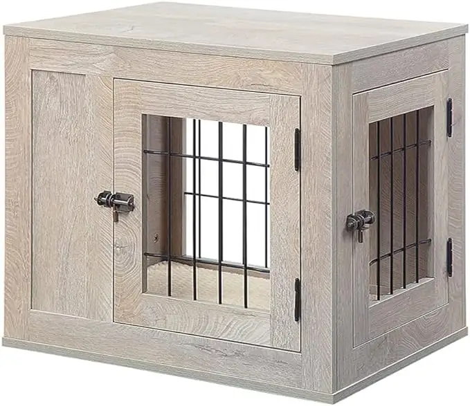 Современный дом для домашних животных из деревянной проволоки: ящик для собак в мебельном стиле для маленьких собак, кошек, кроликов. Торцевая тумбочка, финиш грецкого ореха