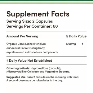 Lions Mane Mushroom Capsules Premium Supplement und Ganoderma Lucidum zur Verwendung in täglichen Routinen unterstützen die Mind Memory-Funktion - Product Image 5