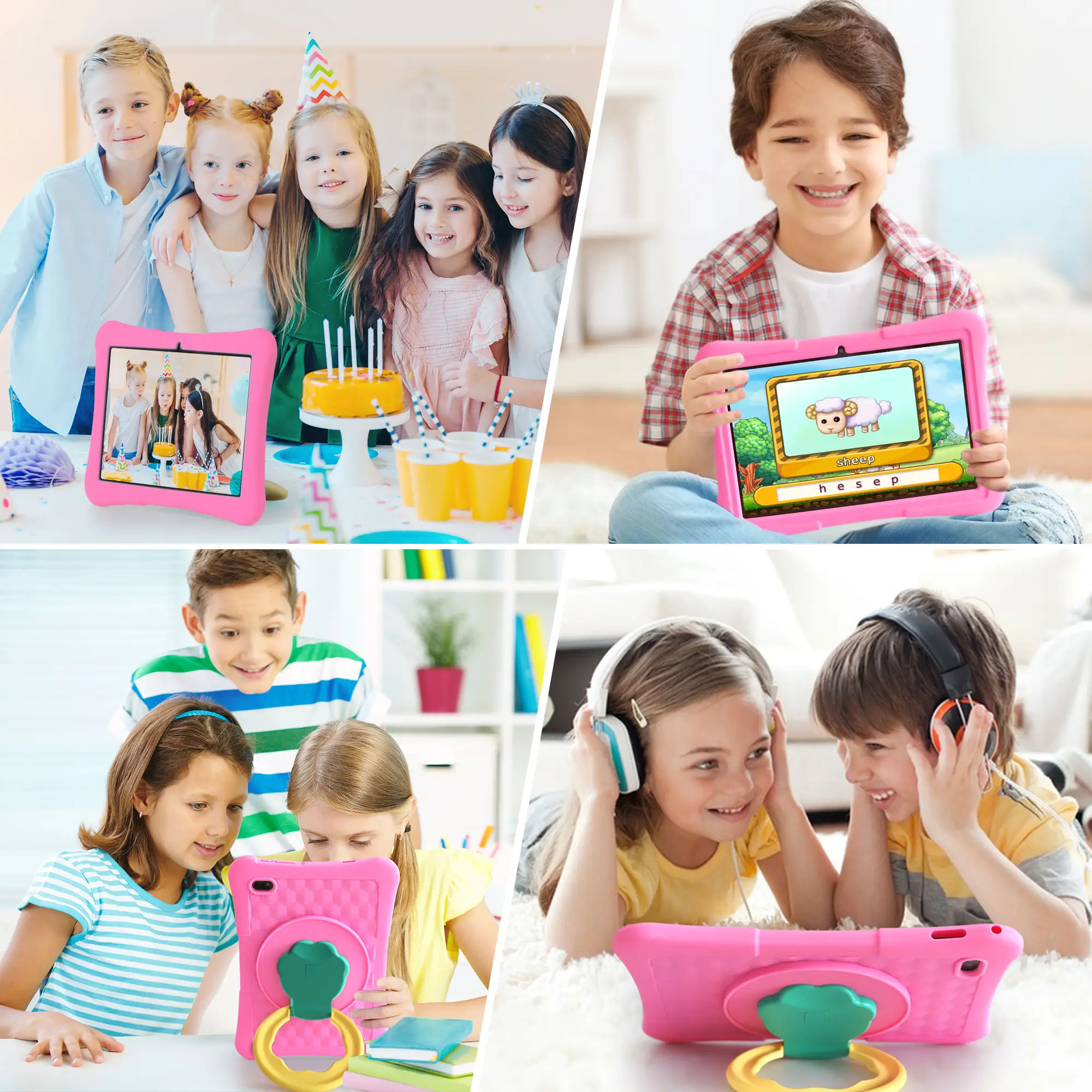 Veidoo trẻ em Máy tính bảng PC 10 inch máy tính bảng Android cho trẻ em 8GB 4 mở rộng RAM 128GB Rom Wifi 6 máy tính bảng với trường hợp chống sốc