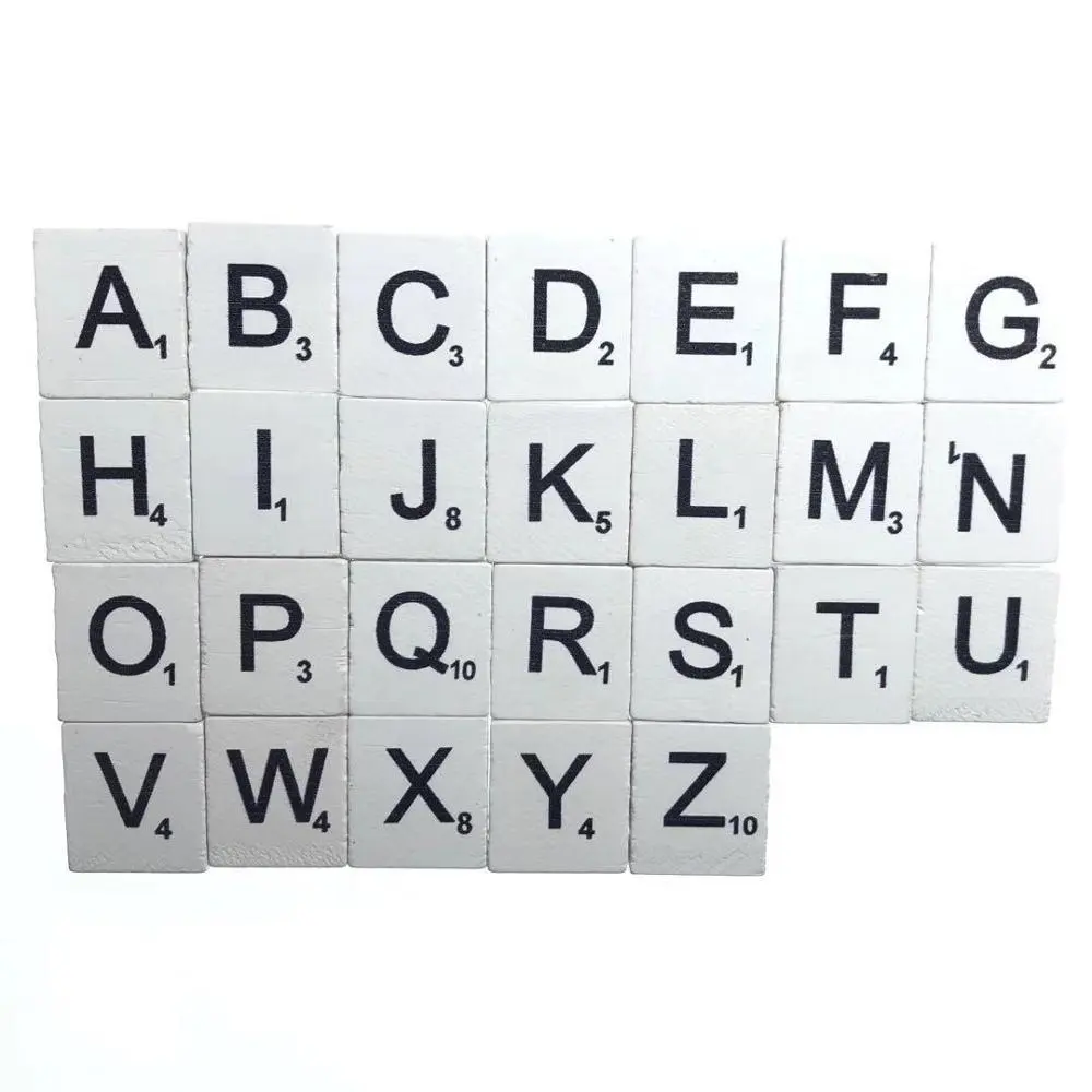 Blanco de madera alfabeto bloques educativos niños juguete de 26 madera de las luchas carta de