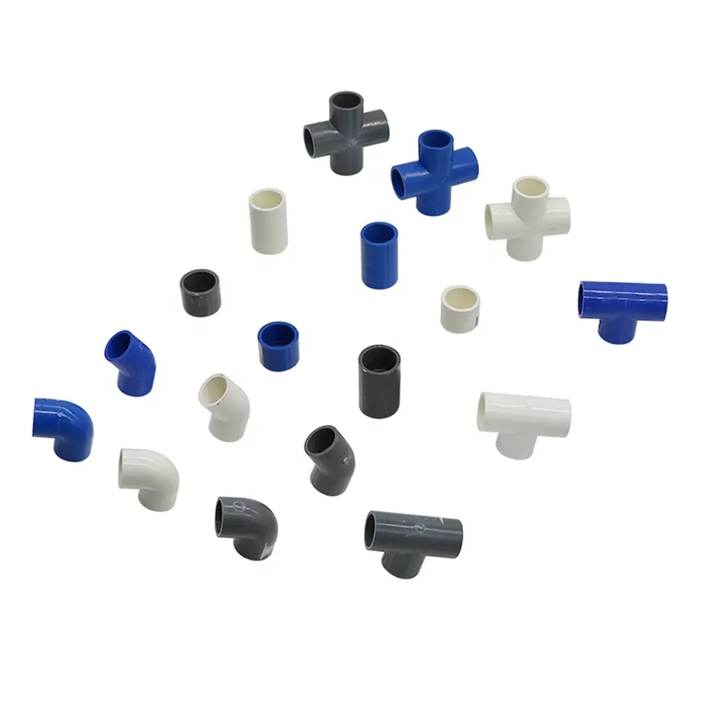 Sistema de tubería de plástico PVC, conector en T recto igual, 20mm, 25mm, 32mm