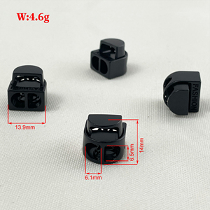 Venta al por mayor de cable de extensión de metal elástico y agujero de cuero doble cuerda de plástico tapón punta cordón bloqueo dibujar - Product Image 1