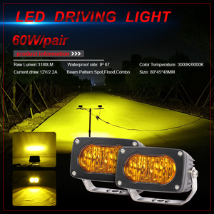 30W 2 Inch <strong>12V</strong> 24V Car Fog Lamp Spot Beam <strong>LED</strong> Fog 2pc*<strong>15W</strong> 2550LM Yellow Amber Pods Light for Truck - Product Image 2