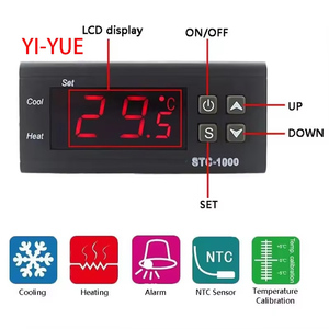 Controlador de temperatura LED Digital para calefacción, termostato centígrado de refrigeración, salida de 2 relés con sonda de Sensor NTC, 12V, 24V - Product Image 3