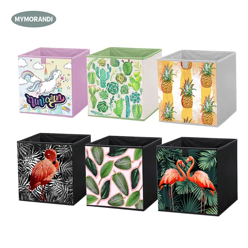 Eenhoorn Ontwerp Kid Speelgoed Kleding Kartonnen Dozen Opvouwbare Stof Organizer Storage Cube Box