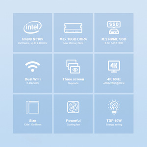 Vendita calda Intel N5105 4core commerciale mini computer host piccolo MINIPC wireless casa portatile fanless mini PC - Product Image 3