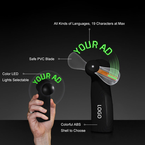 Logotipo personalizable aire acondicionado ventiladores recargables Mini portátil USB programable Led mensaje ventilador de mano
