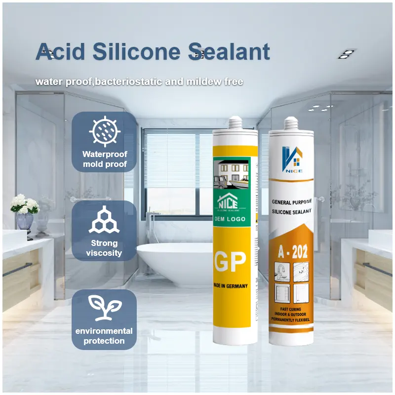Wholesale Factory Price GP Silicone Sealant Cheap Price Acetic Cure RTV Silicone Sealant For Kitchen and Bathroom