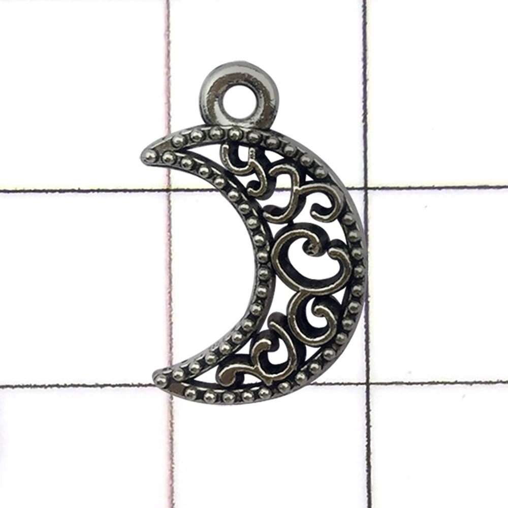 One antique silver openwork moon - 0.5g - 12*18mm - 8764
