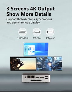 In Tel N100 Portable Mini PC <strong>Desktop</strong> <strong>Computer</strong> Host <strong>2</strong>.5G Lan Triple Screen Display HD DP Type-c <strong>Nic</strong> Smart TV Business Office Use - Product Image 4