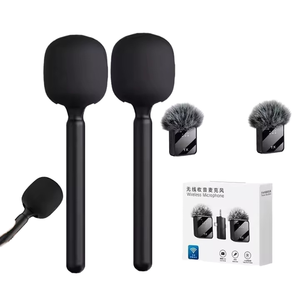 3-Trong-1 Không Dây Condenser <span class=keywords><strong>Microphone</strong></span> Kit 2 Mic Chủ Sở Hữu Cầm Tay Thanh Ve Áo Điện Thoại Máy Ảnh Cho Studio Vlog Video Ghi Âm - Product Image 1