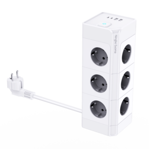EU Portable Smart Plug Power Strip 2m Cord Tower <strong>Socket</strong> with 17W <strong>2</strong> USB-A <strong>2</strong> USB-C 4/8/12 Outlets <strong>3</strong> USB-A Charging <strong>Function</strong> 16A - Product Image 1